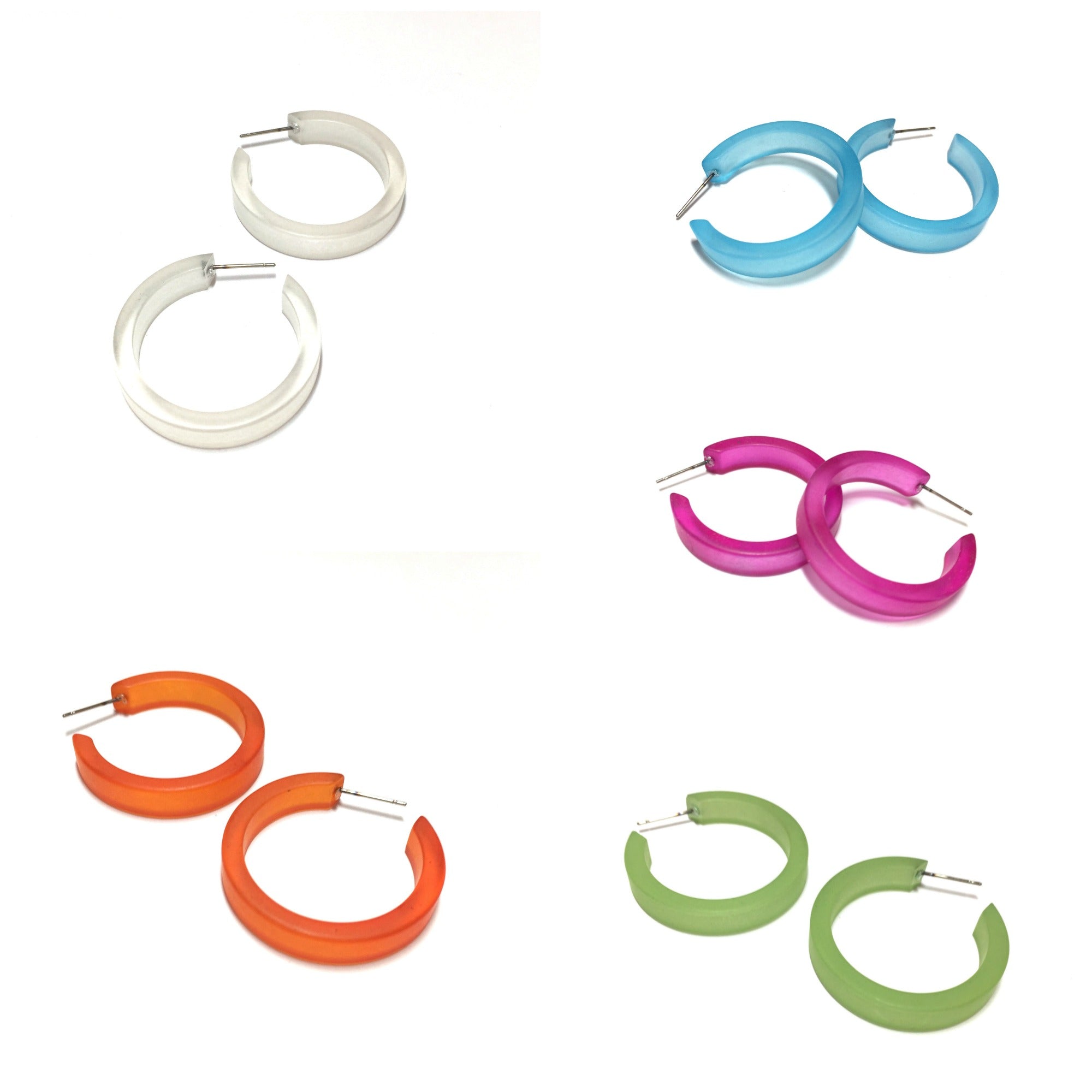 Neon Blue Circle Exaggerated Big Hoop Earrings – Salty Accessories